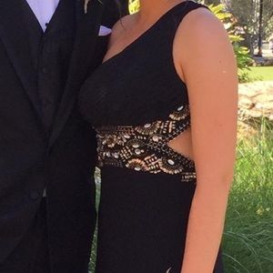 Black prom/pageant dress.